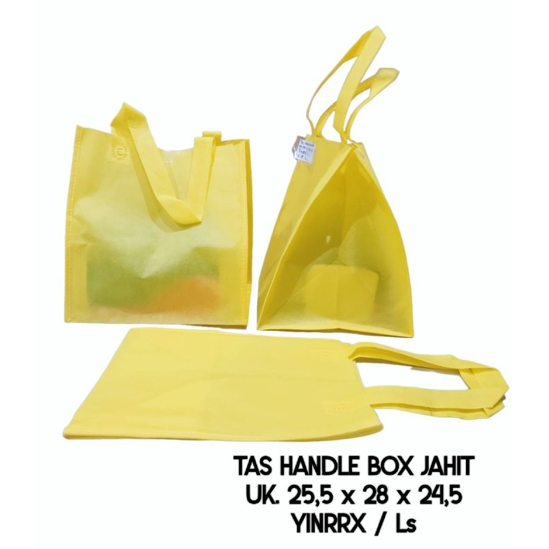 

tas sponbond jinjing polos untuk snackbox souvenir w. kuning uk. 25x28x24 ( isi 6 pcs)