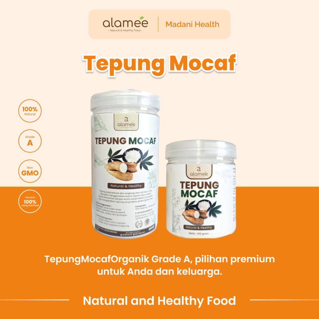 

ALAMEE Tepung Mocafine Gluten Free Tepung Singkong Sehat Rendah Gula High Fiber 400gr