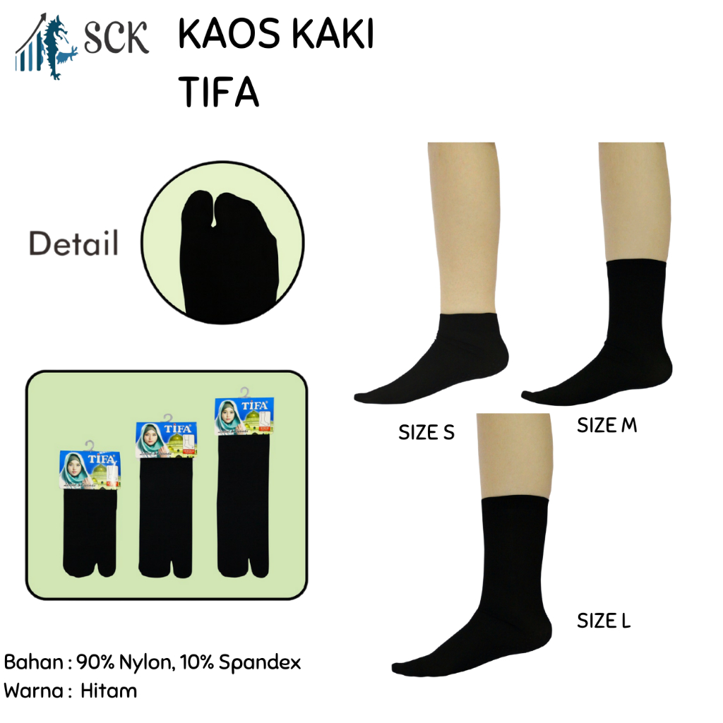 Kaos Kaki Wanita TIFA NYLON 2JR SPD 100 Polos Muslimah / Pakaian Muslim Wanita / Kebutuhan Perempuan