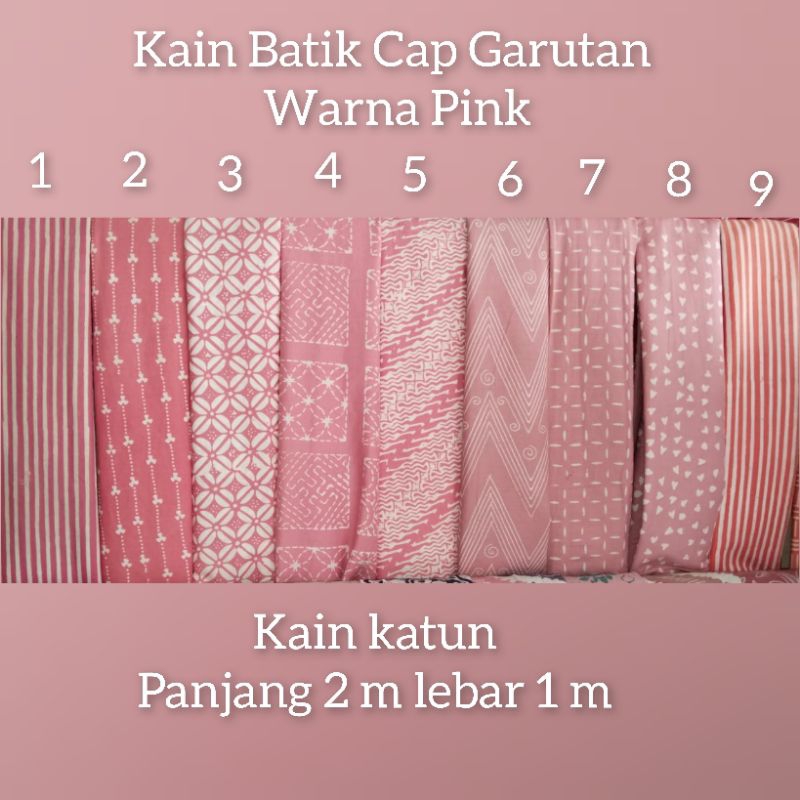 hn kain batik cap warna Salem pink  putih batik khusus wanita