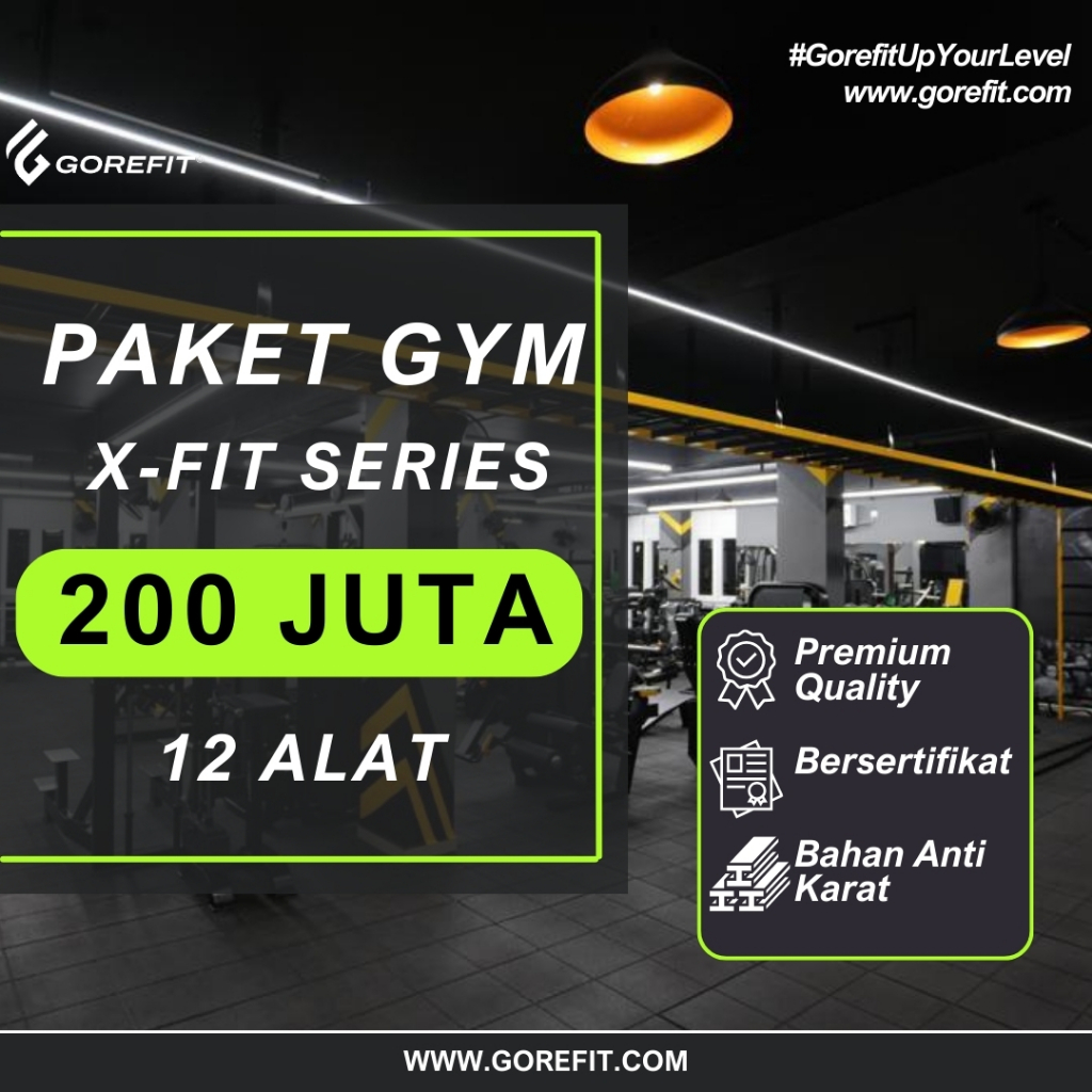 Alat Alat Gym Lengkap - 12 Alat Fitness Commercial - Paket Alat Gym