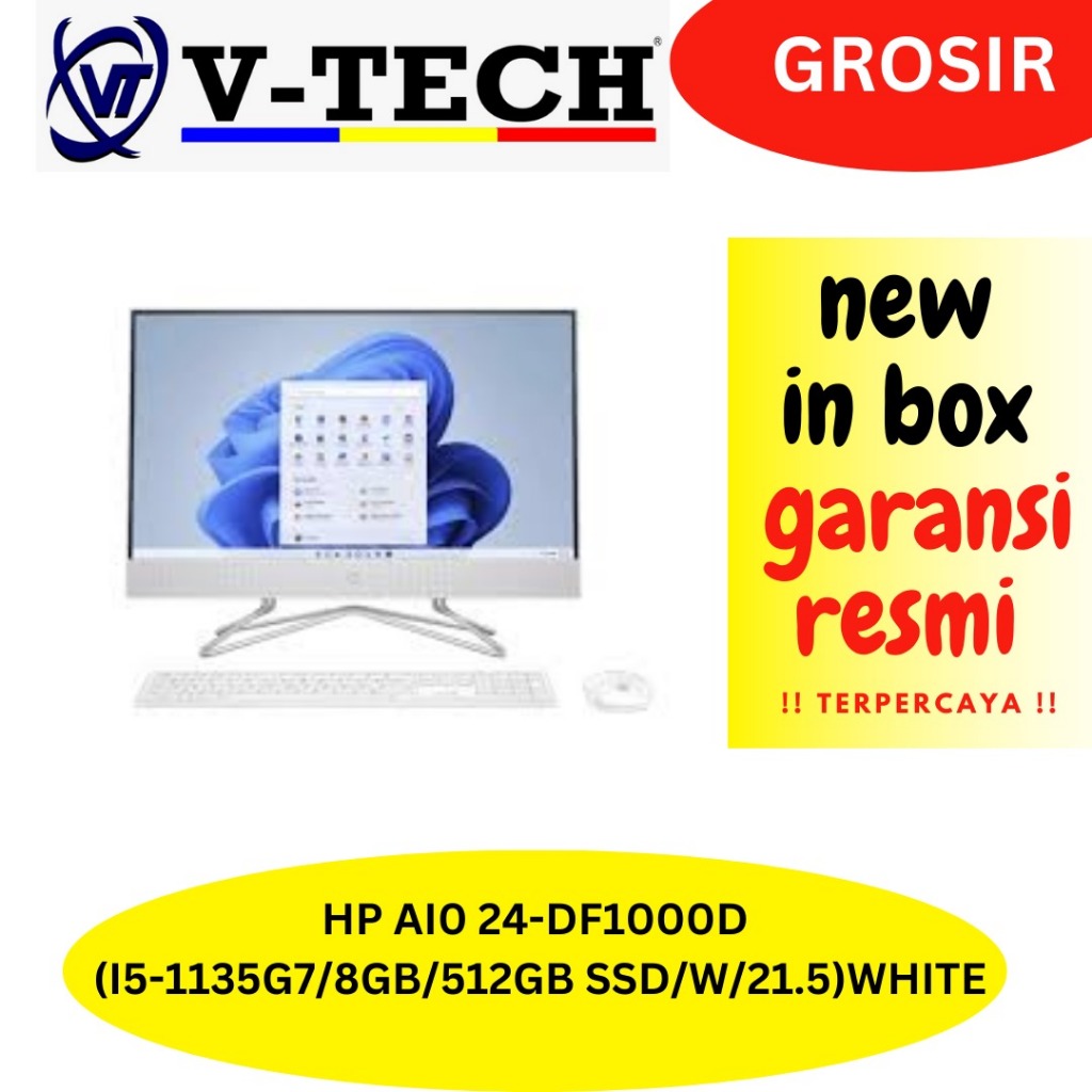 HP AIO 24-DF1001D(I5-1135G7/8GB/512GB SSD/W/21.5)WHITE