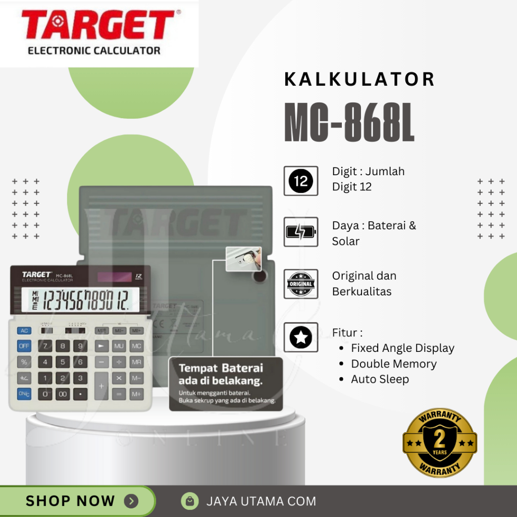 

Kalkulator Target MC-868L Desktop Original Calculator 12 Digit
