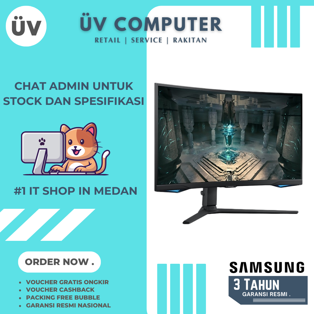 Monitor LED LCD SAMSUNG LS32BG652EEXXD ODYSSEY G6 | Curved | 32" inch | QHD | Panel VA| 1ms 240Hz | 