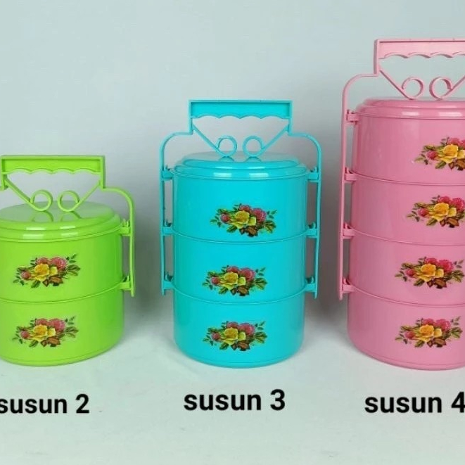 (TERMURAH) Rantang plastik 2 susun 3 susun 4 susun /  Rantang plastik hajatan serbaguna