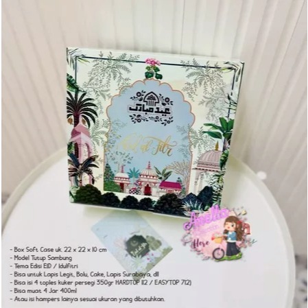 

Box tutup sambung EID / Idul Fitri 22 x 22 x 10 cm Tema Benggala