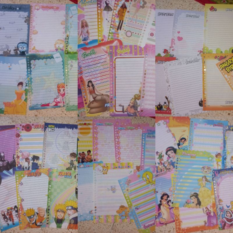 

Kertas Isi Binder B5 berbagai karakter dan jenis (Kiky, glossy, harvest/non, dll)