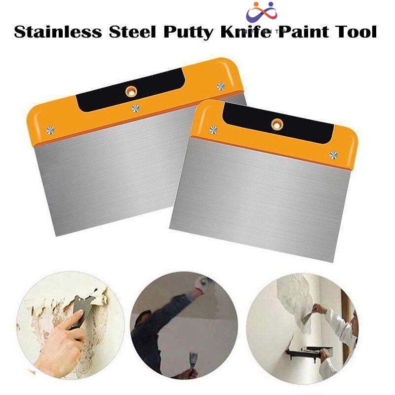 Kapi Kape Skrap Gypsum Gipsum 8 Inch 20 Cm Stainless Gagang Karet Fiber Alat Dempul Plamir Kompon