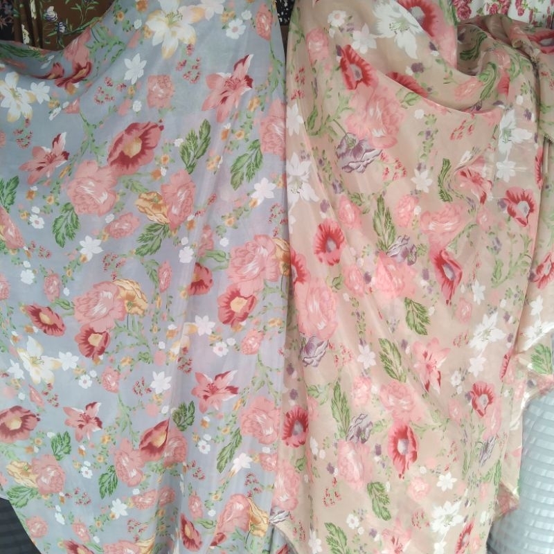 Kain katun silk impor | Harga/0,5m | bahan katun silk | bahan katun silk motif | kain katun silk....