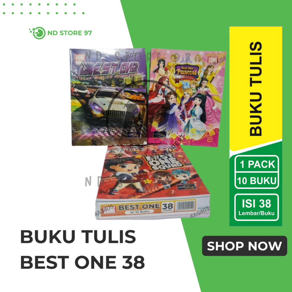 

Buku Tulis Isi 38 Best One (Harga 1 pak)