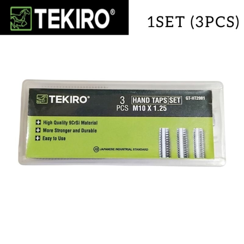 TEKIRO Tap M10 × 1.25 Hand Tap Tapping Mesin m10x1.25 hss tekiro 1set (3pcs)