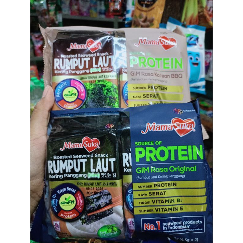 

Mama Suka Roasted Seaweed Isi 2 Pack ( 4,5 Gr x 2 ) - Rumput Laut