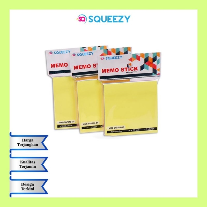 

Memo Stick 5 Warna Squeezy (Isi 100 lembar)