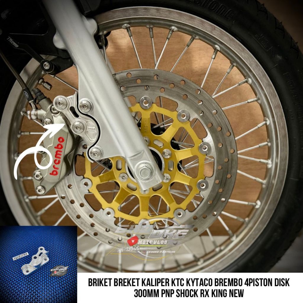 briket breket kaliper ktc kytaco brembo 4piston disk 300mm pnp shock rx king new