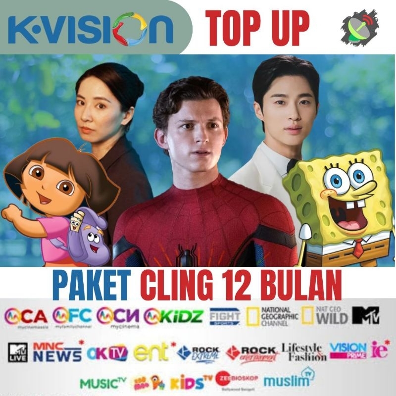 Top Up K-Vision Paket Cling 12 Bulan/360 Hari Langsung Aktif