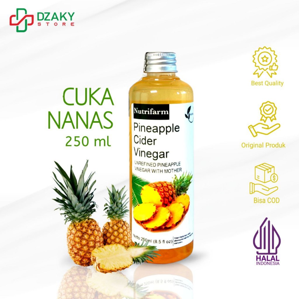 

CUKA NANAS 250 ORIGINAL WITH MOTHER/CUKA NANAS ORGANIK MURNI TANPA CAMPURAN/PINEAPPLE CIDER VINEGAR WITH MOTHER/CUKA NANAS UNTUK KESEHATAN/MINUMAN KESEHATAN ASLI/CUKA NANAS ORIGINAL 100% MURNI ASLI
