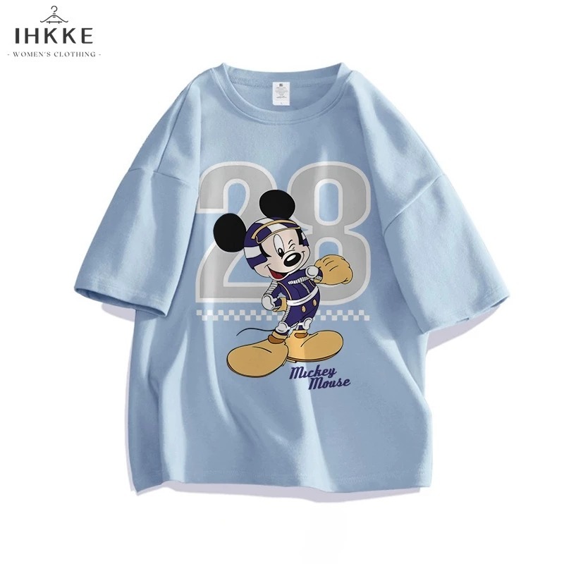IHKKE Biru Kaos disney mickey mouse Racing driver series Korean Style baju atasan wanita terbaru /Ka