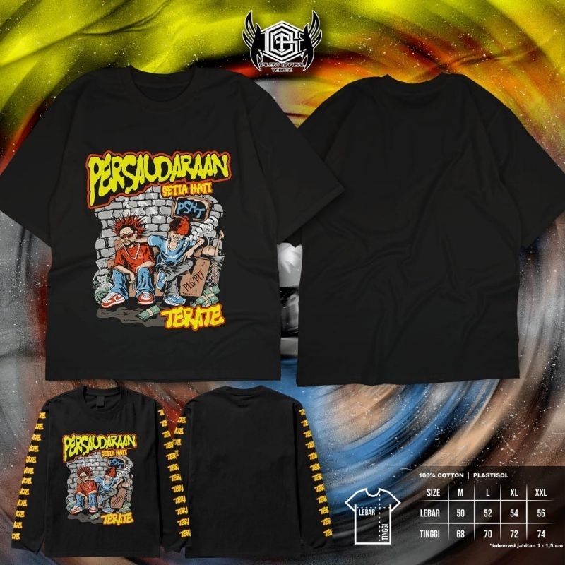 KAOS PSHT LENGAN PENDEK // KAOS SABLON PSHT LENGAN PANJANG // KAOS HITAM SABLON PLASTISOL // KAOS HI