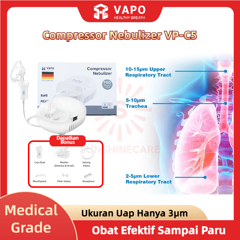 Compressor Nebulizer VP-C5 Alat Uap Bantu Sesak Napas Pernapasan alat untuk uap sesak nafas