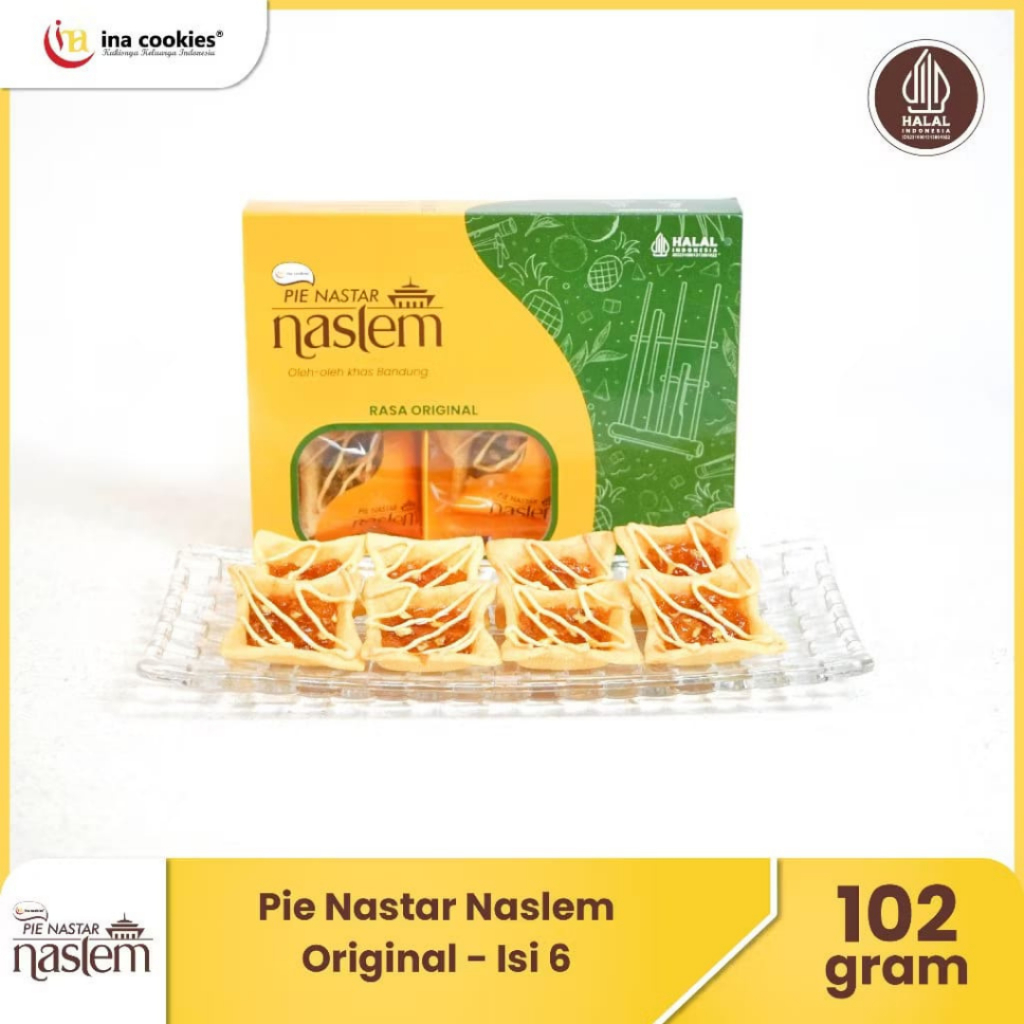 

INA COOKIES MALANG - Pie Nastar Naslem Original 6pcs Oleh-Oleh Bandung Jajan Lebaran - READY STOCK