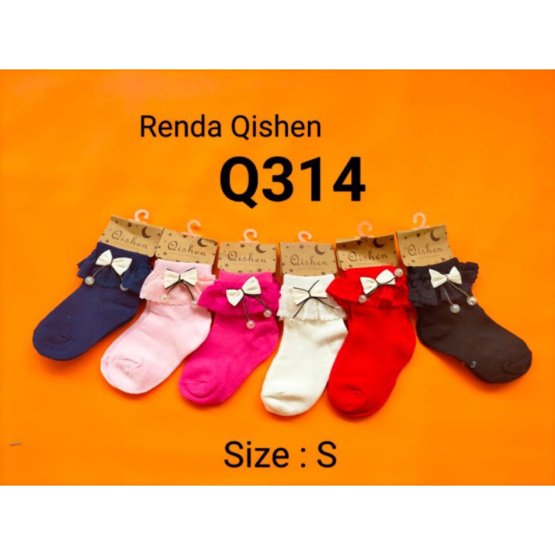KAOS KAKI ANAK PEREMPUAN RENDA PITA MANIK WARNA