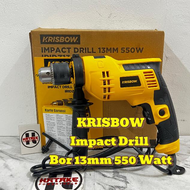 KRISBOW IRIDZ13 Original Bor 13MM Impact Drill Mesin Bor Listrik Besi Batu Kayu 13mm 550 Watt