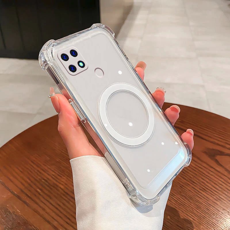 Case Oppo A15 A15s MAGSAFE TPU CLEAR KORI Magnetic Wireless Transparan Softcase Silicone