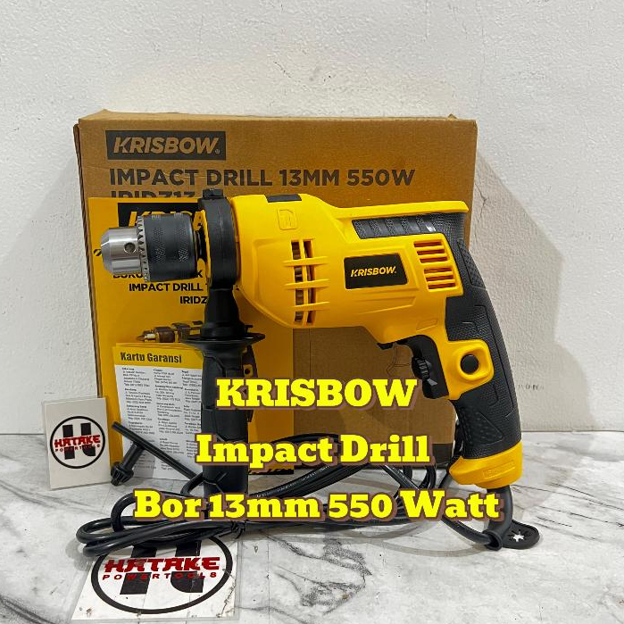 KRISBOW IRIDZ13 Original Bor 13MM Impact Drill Mesin Bor Listrik Besi Batu Kayu 13mm 550 Watt