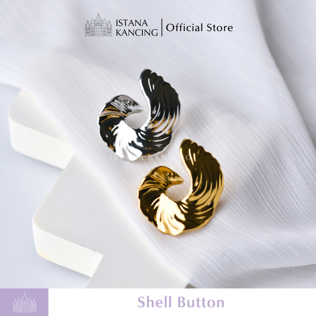 Kancing Jamur Shell Button | Aksesoris Kancing Unik Besar 36mm Premium Blazer Blouse Button| Istana 
