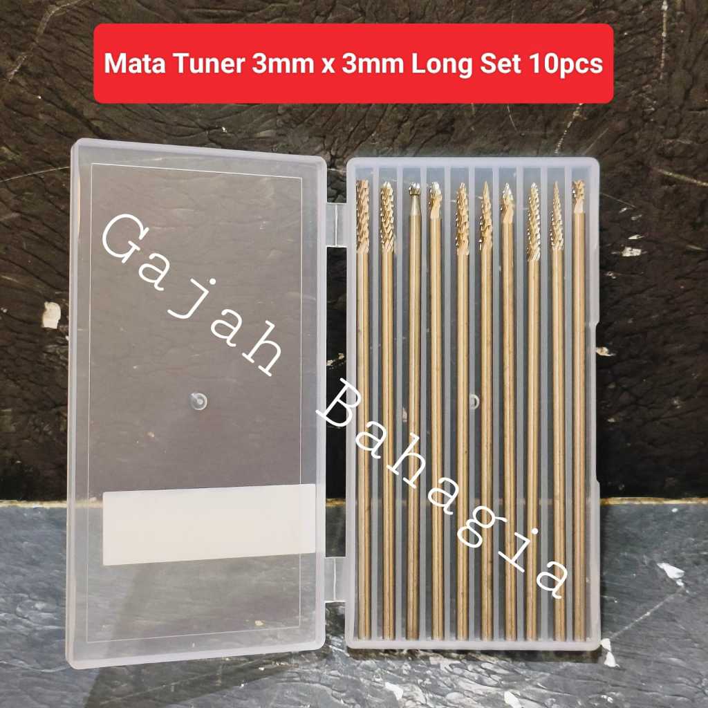 Mata cuner tuner bor cun 3mm x 3mm Long Set 10pcs Panjang 3x3