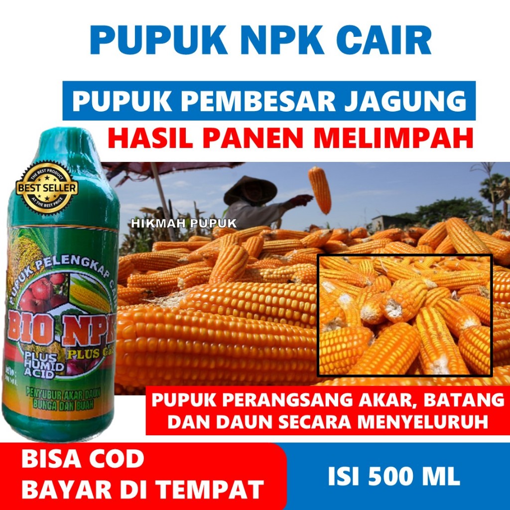 (PUPUK MURAH) PELEBAT JAGUNG isi 500 ML BIO NPK PUPUK NKP CAIR Melebatkan Tanaman Jagung Jadi Banyak