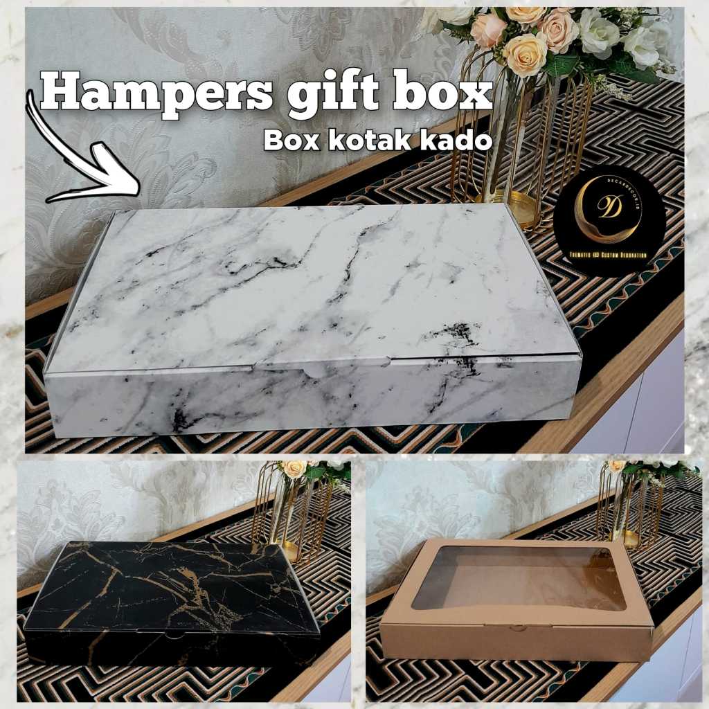 

HAMPERS GIFT BOX MARMER / Gift Box / Hadiah Box Ulang Tahun Marmer Mewah