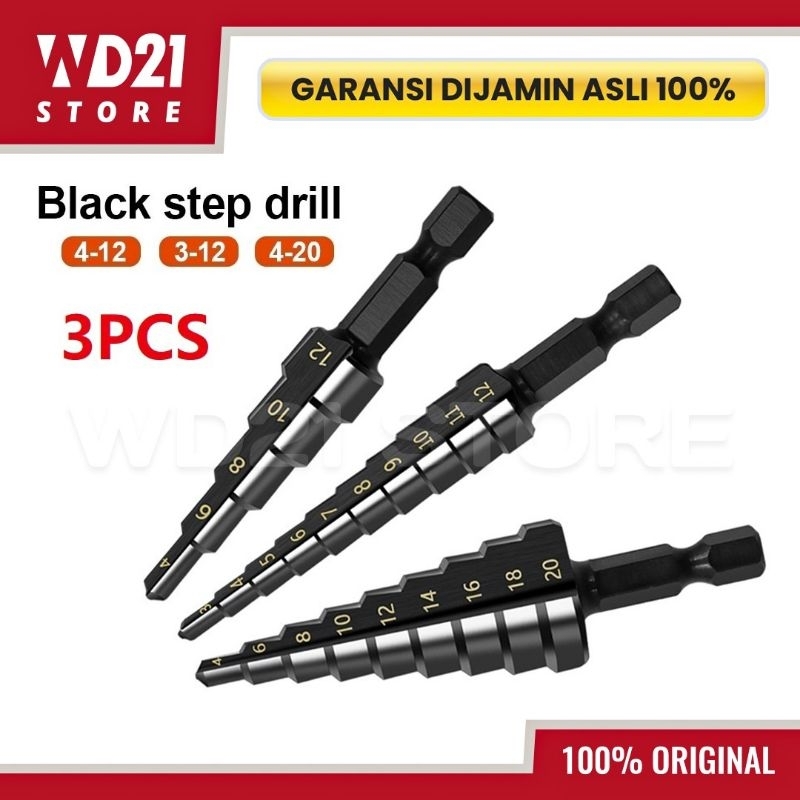 [100% ORIGINAL] MATA BOR PAGODA SPIRAL DRILL BIT HSS TITANIUM COATED 3 PCS