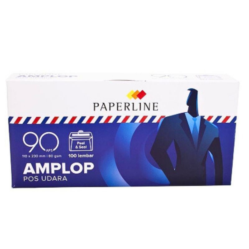 

Amplop Kertas Putih Airmail Paperline 90 Aps bergaris (110 x 230) isi 100 80 gsm panjang