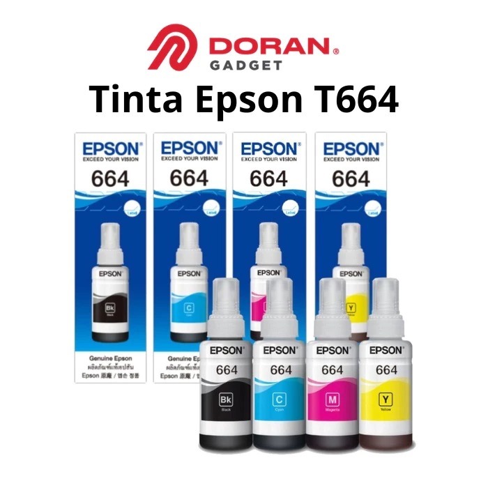 Tinta Printer Refill Isi Ulang Epson T664 Black Cyan Magenta Yellow | Tinta Printer Epson | Tinta Ep