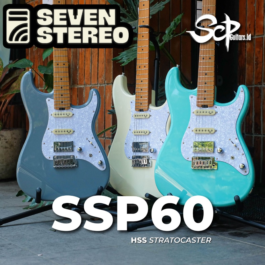 SCP Gitar SSP 60 SSP60 Electric Stratocaster Guitar HSS Roasted Maple Gitar Elektrik Bukan Schecter 
