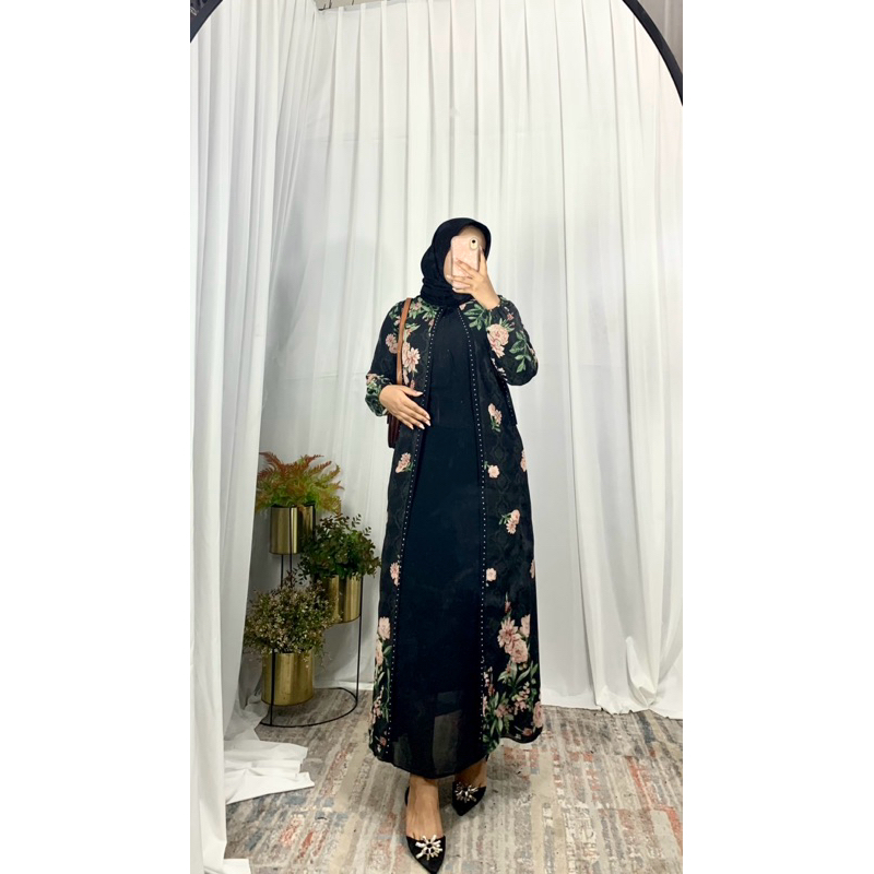 Gamis Ceruty Motif Bunga