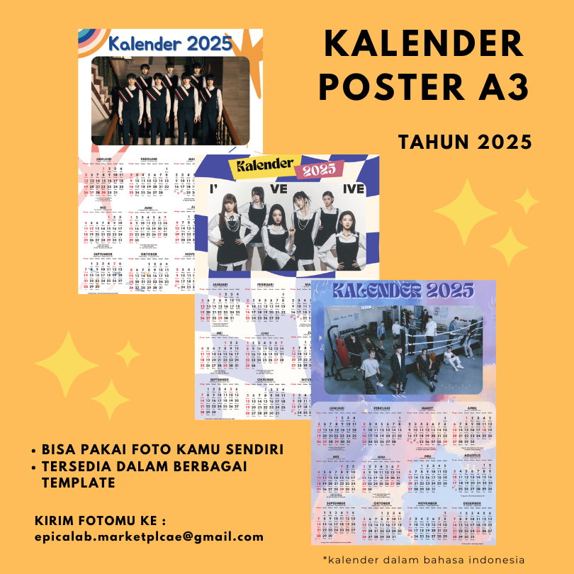 

[custom foto] Kalender Poster - Kalender 2025 ukuran A3+