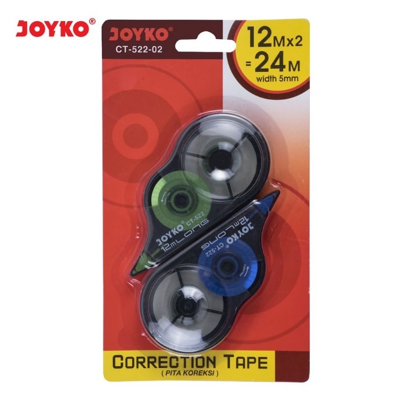 

JOYKO Correction Tape / Tip x Pita Koreksi CT-522-02 1 Set 2 Pcs