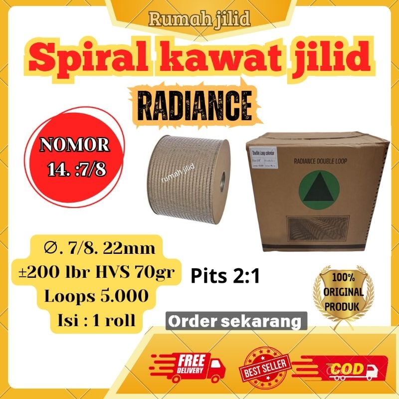 

RING SPIRAL KAWAT ROLL NO 16 7 per 8 pits 2:1 RADIANCE