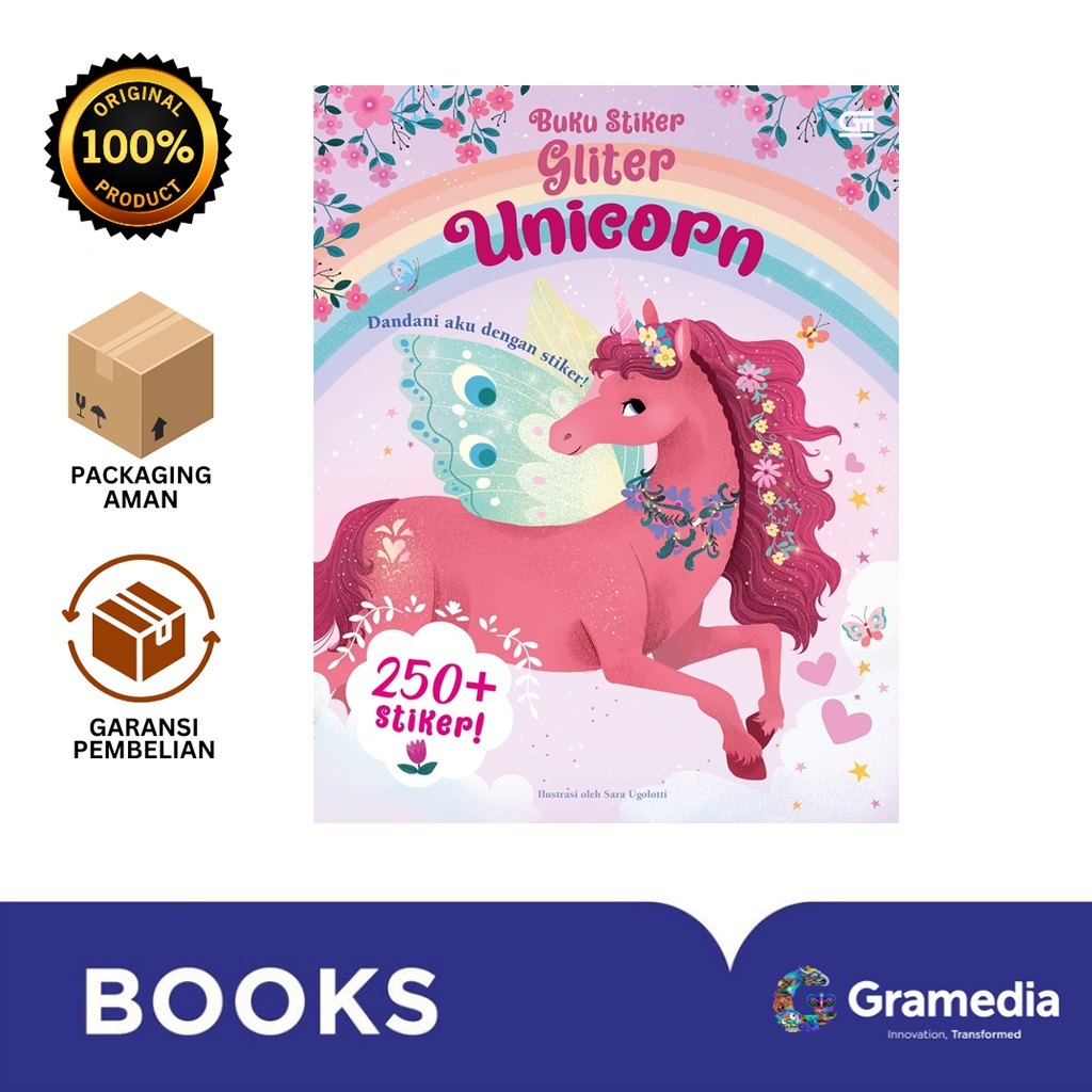 Gramedia Bali - BUKU STIKER GLITER: UNICORN