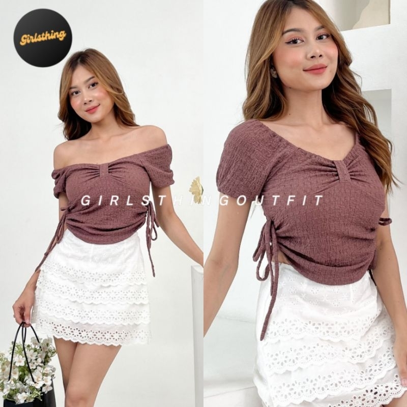Blouse - POPPY - Crinkle - Serut Samping - Atasan Wanita - Fashion Wanita