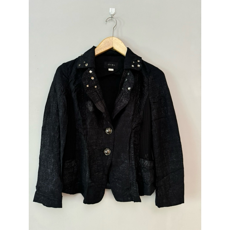 Preloved/Thrift Black Studded Blazer/Blazer Hitam Korean Style