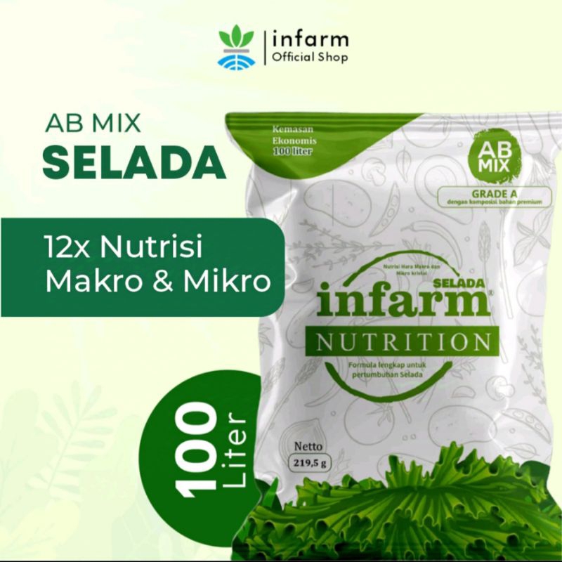 INFARM Pontianak Nutrisi Hidroponik AB mix tanaman sayur selada