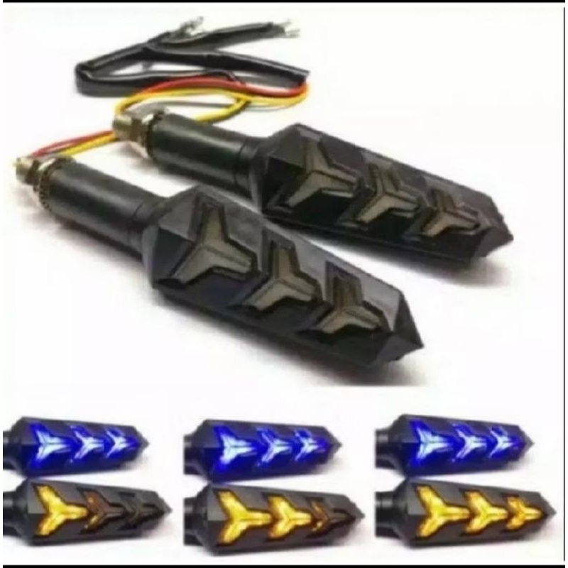 sen motor variasi running 2 warna lampu sen motor PNP cb vixion ninja