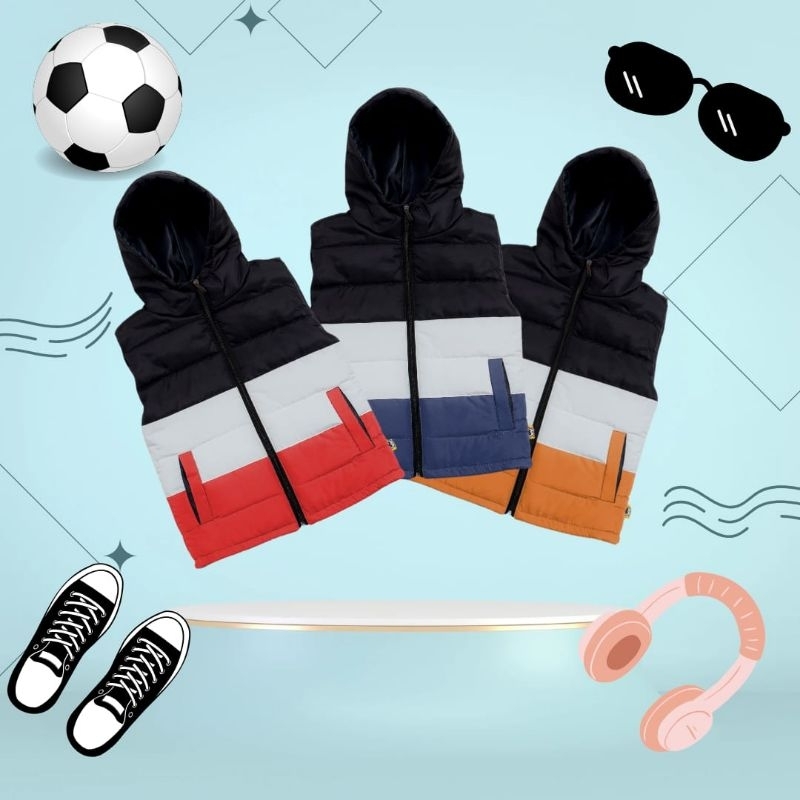 Rompi hoodie anak rompi keren anak rompi outdoor anak rompi lapangan anak