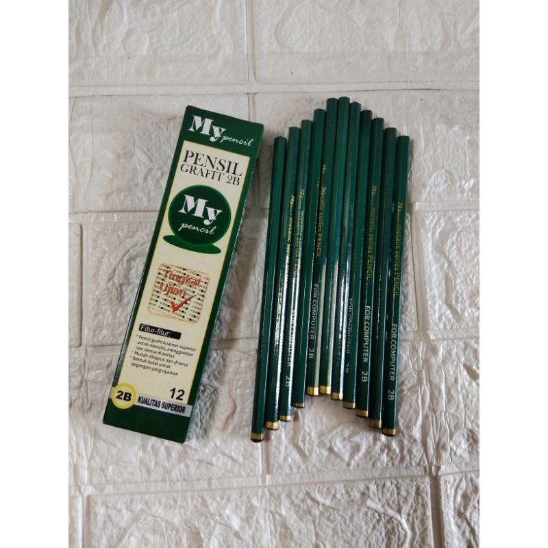 

(12pcs)My Pensil/Pensil 2B/Pencils/Pensil Sekolah/Pensil Kayu