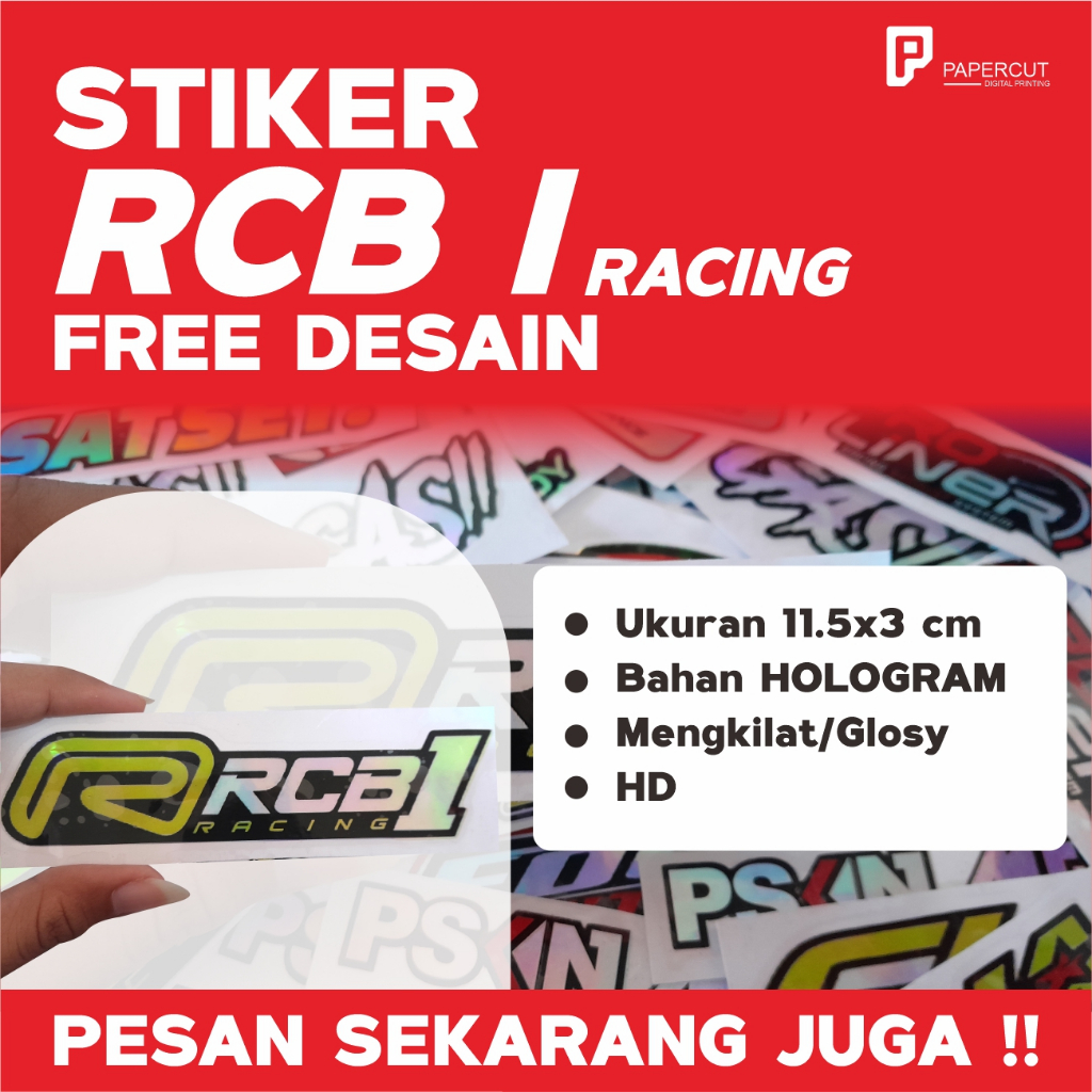 

STIKER RCB 1 RACING Stiker Motor Bahan Hologram