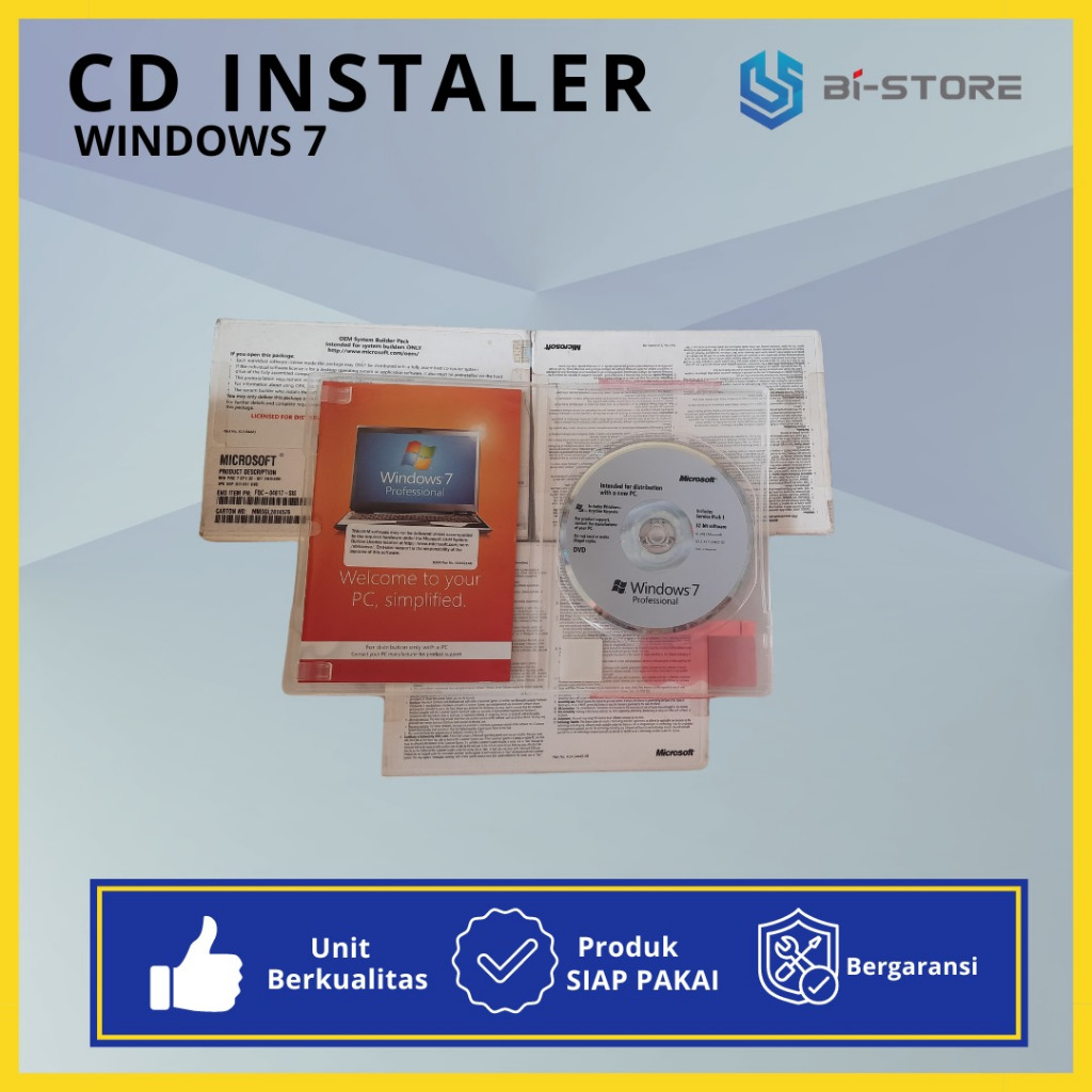 CD DVD Installer Original Windows 7 Professional 32 Bit