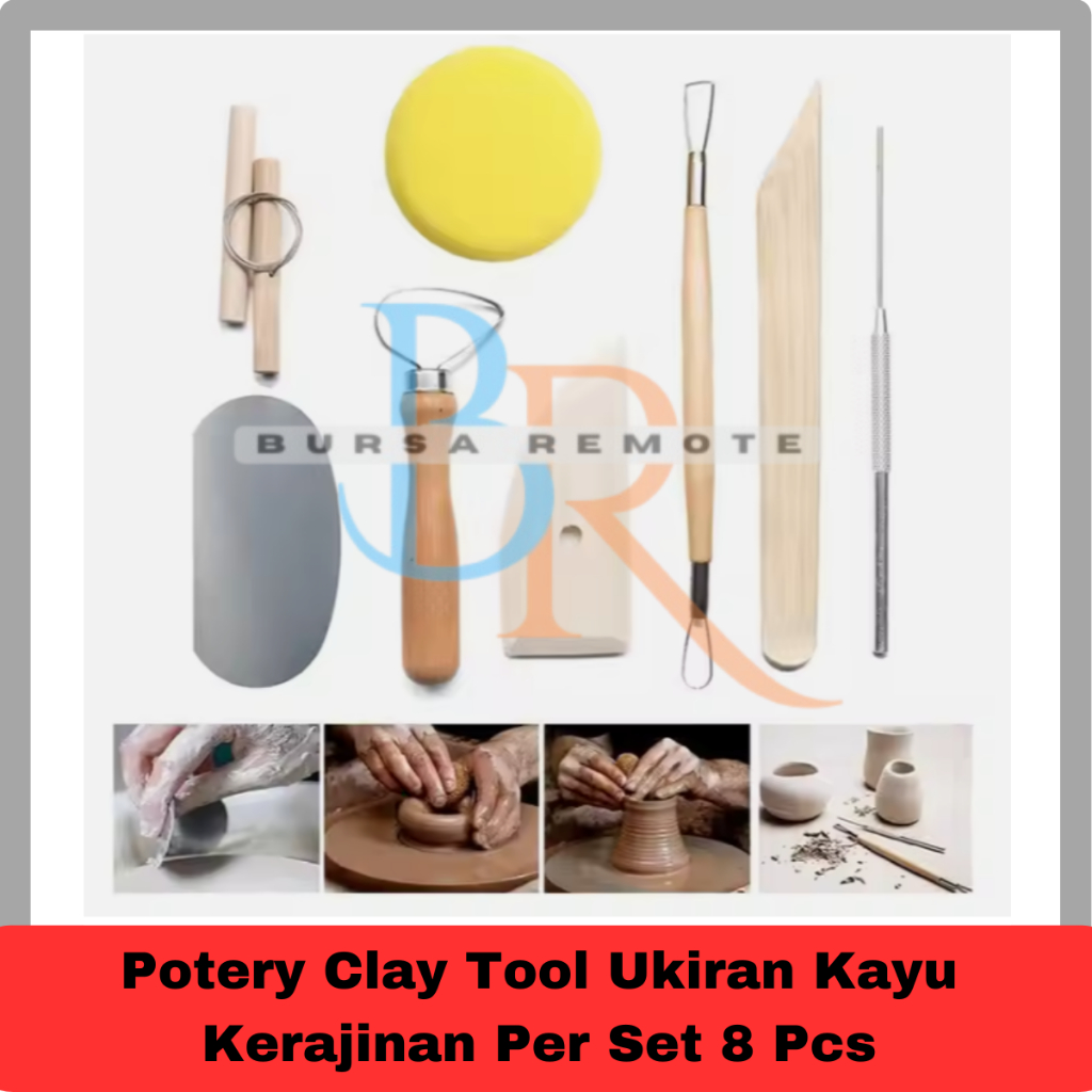 

Potery Clay Tool Ukiran Kayu Kerajinan Per Set 8 Pcs